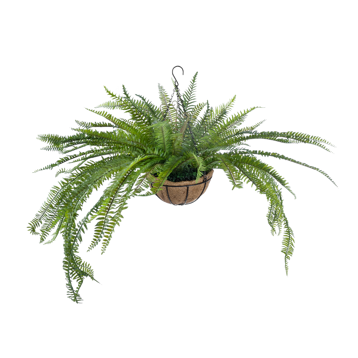 GloboStar® Artificial Garden FERN HANGING PLANT 20624 Τεχνητό Κρεμαστό Διακοσμητικό Φυτό Φτέρης Y45cm - Image 2
