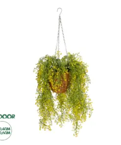GloboStar® Artificial Garden GOLDEN BELL WILLOW HANGING PLANT 20626 Τεχνητό Κρεμαστό Διακοσμητικό Φυτό Κίτρινη Ιτιά Μ40 x Π40 x Y60cm