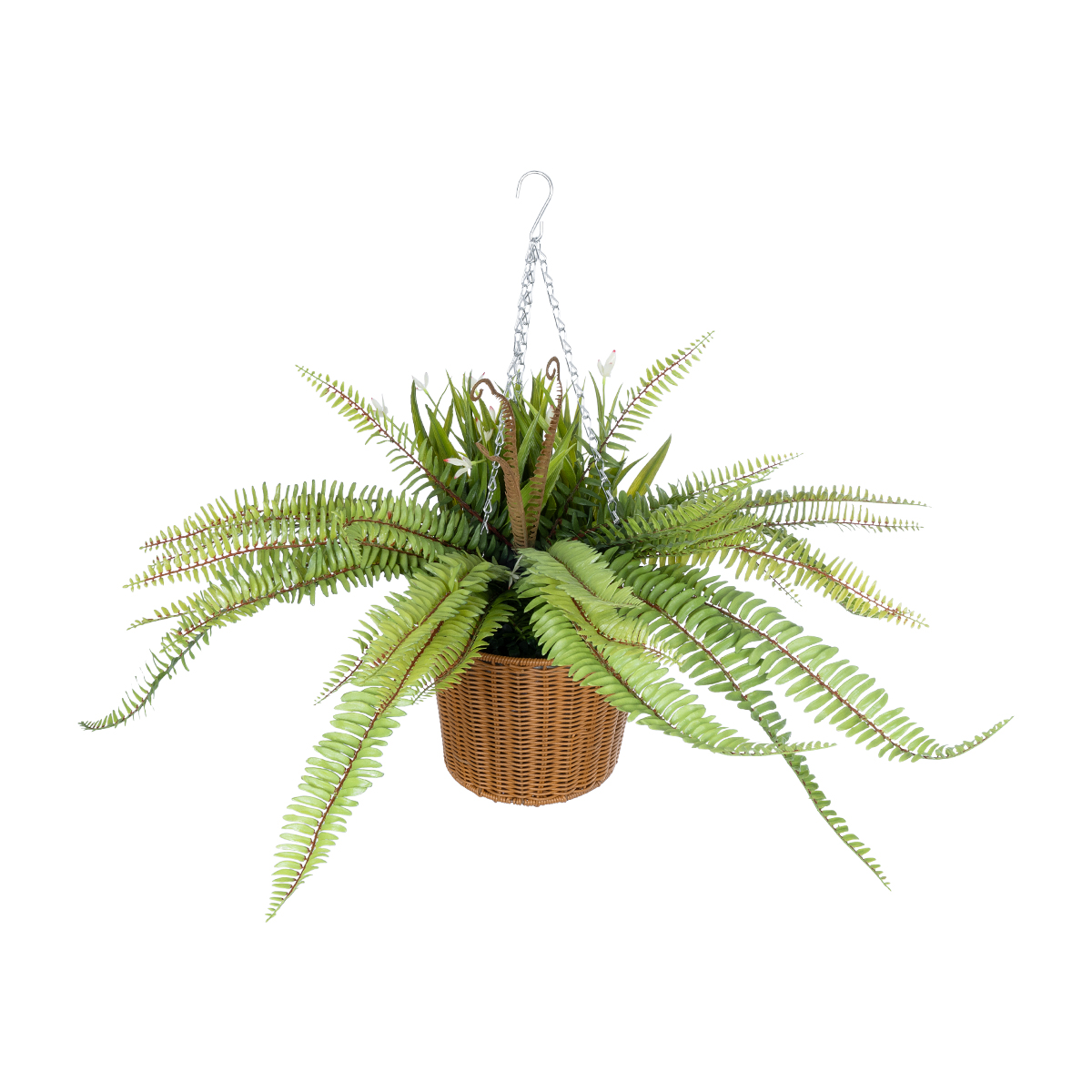 GloboStar® Artificial Garden FERN HANGING BOUQUET PLANT 20629 Τεχνητό Κρεμαστό Διακοσμητικό Φυτό Φτέρης Y56cm - Image 2