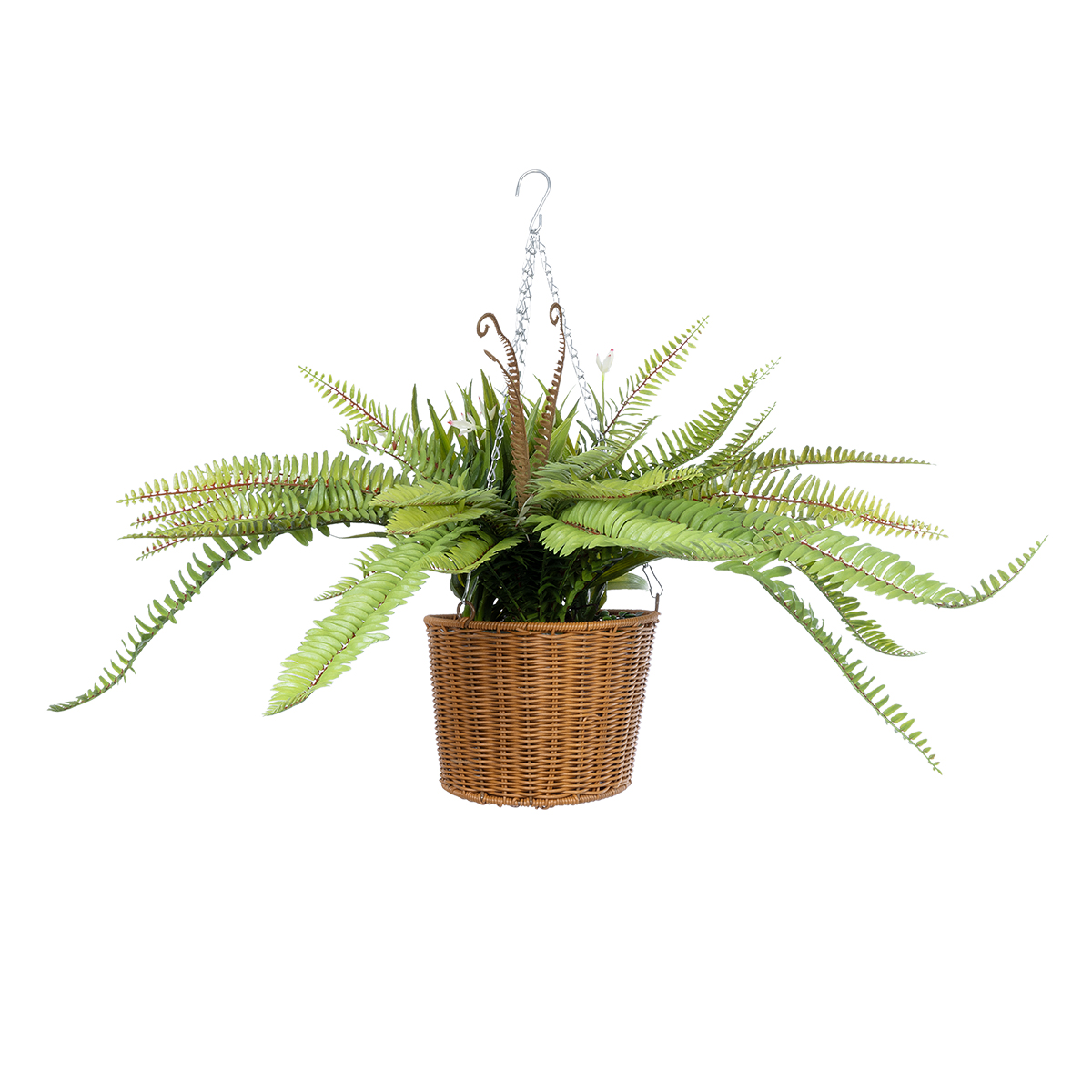 GloboStar® Artificial Garden FERN HANGING BOUQUET PLANT 20629 Τεχνητό Κρεμαστό Διακοσμητικό Φυτό Φτέρης Y56cm - Image 3