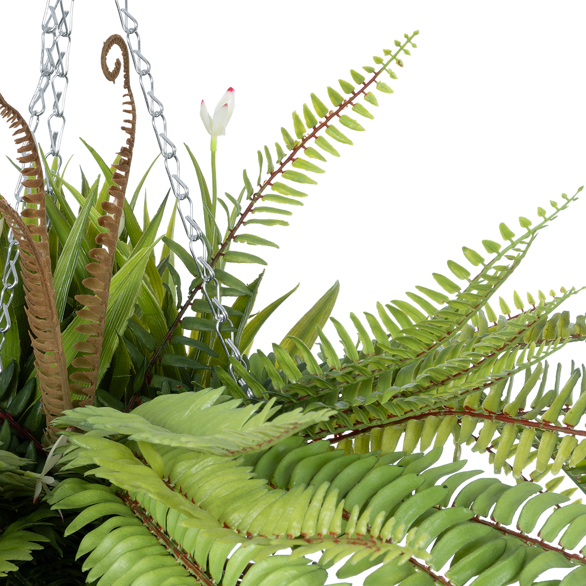 GloboStar® Artificial Garden FERN HANGING BOUQUET PLANT 20629 Τεχνητό Κρεμαστό Διακοσμητικό Φυτό Φτέρης Y56cm - Image 5