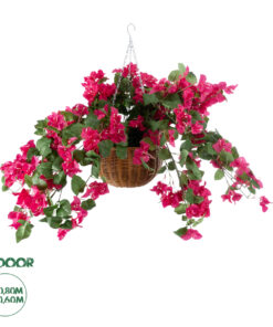 GloboStar® Artificial Garden RHODODENDRON HANGING PLANT 20634 Τεχνητό Κρεμαστό Διακοσμητικό Φυτό Τριανταφυλλιάς Y60cm
