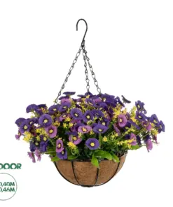 GloboStar® Artificial Garden GERBERA HANGING PLANT 20637 Τεχνητό Κρεμαστό Διακοσμητικό Φυτό Ζέρμπερας Μ40 x Π40 x Y46cm