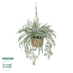 GloboStar® Artificial Garden CHLOROPHYTUM COMOSUM HANGING PLANT 20638 Τεχνητό Κρεμαστό Διακοσμητικό Χλωρόφυτο Y50cm