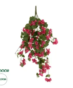 GloboStar® Artificial Garden BOUGAINVILLEA BRANCH 20663 Τεχνητό Κρεμαστό Διακοσμητικό Κλαδί Μπουκαμβίλιας Φουξ Μ45 x Π12 x Υ90cm