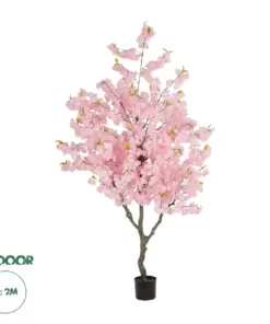 GloboStar® Artificial Garden PINK CHERRY BLOSSOM TREE 20678 Τεχνητό Διακοσμητικό Δέντρο Ροζ Άνθος Κερασιάς Υ200cm