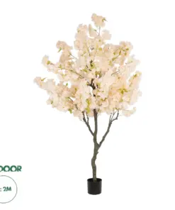 GloboStar® Artificial Garden SALMON CHERRY BLOSSOM TREE 20680 Τεχνητό Διακοσμητικό Δέντρο Απαλό Ροζ Άνθος Κερασιάς Υ200cm