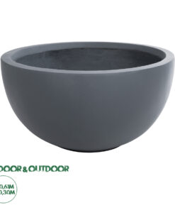 GloboStar® Artificial Garden BALTIMORE 20697 Διακοσμητικό Πολυεστερικό Τσιμεντένιο Κασπώ Γλάστρα - Flower Pot Γκρι Φ61 x Υ30cm
