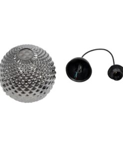 GLOBOSTAR® KEGEL 206-0003 Μοντέρνο Κρεμαστό Φωτιστικό Οροφής με Ντουί 1 x E27 AC 220-240V IP20 – Μαύρο Φιμέ – Μ20 x Π20 x Υ20cm
