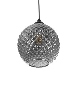 GLOBOSTAR® KEGEL 206-0003 Μοντέρνο Κρεμαστό Φωτιστικό Οροφής με Ντουί 1 x E27 AC 220-240V IP20 – Μαύρο Φιμέ – Μ20 x Π20 x Υ20cm