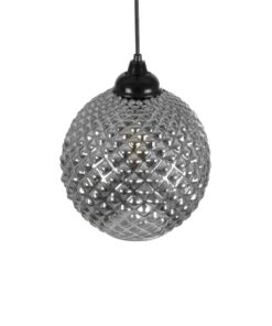 GLOBOSTAR® KEGEL 206-0003 Μοντέρνο Κρεμαστό Φωτιστικό Οροφής με Ντουί 1 x E27 AC 220-240V IP20 – Μαύρο Φιμέ – Μ20 x Π20 x Υ20cm