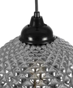GLOBOSTAR® KEGEL 206-0003 Μοντέρνο Κρεμαστό Φωτιστικό Οροφής με Ντουί 1 x E27 AC 220-240V IP20 – Μαύρο Φιμέ – Μ20 x Π20 x Υ20cm