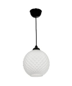 GLOBOSTAR® KEGEL 206-0004 Μοντέρνο Κρεμαστό Φωτιστικό Οροφής με Ντουί 1 x E27 AC 220-240V IP20 – Λευκό – Μ20 x Π20 x Υ20cm