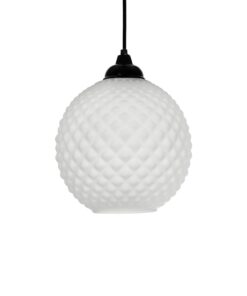 GLOBOSTAR® KEGEL 206-0004 Μοντέρνο Κρεμαστό Φωτιστικό Οροφής με Ντουί 1 x E27 AC 220-240V IP20 – Λευκό – Μ20 x Π20 x Υ20cm