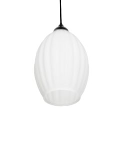 GLOBOSTAR® GURIA 206-0008 Μοντέρνο Κρεμαστό Φωτιστικό Οροφής με Ντουί 1 x E27 AC 220-240V IP20 – Λευκό – Μ19 x Π19 x Υ26cm