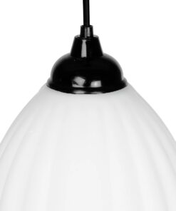 GLOBOSTAR® GURIA 206-0008 Μοντέρνο Κρεμαστό Φωτιστικό Οροφής με Ντουί 1 x E27 AC 220-240V IP20 – Λευκό – Μ19 x Π19 x Υ26cm