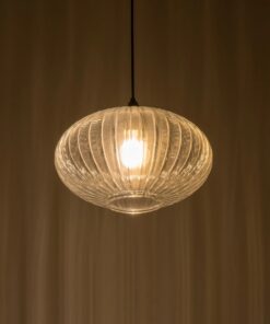 GLOBOSTAR® PERA 206-0009 Μοντέρνο Κρεμαστό Φωτιστικό Οροφής με Ντουί 1 x E27 AC 220-240V IP20 – Διάφανο – Μ30 x Π30 x Υ22cm