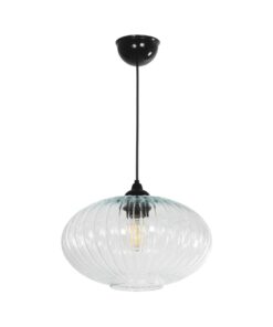 GLOBOSTAR® PERA 206-0009 Μοντέρνο Κρεμαστό Φωτιστικό Οροφής με Ντουί 1 x E27 AC 220-240V IP20 – Διάφανο – Μ30 x Π30 x Υ22cm