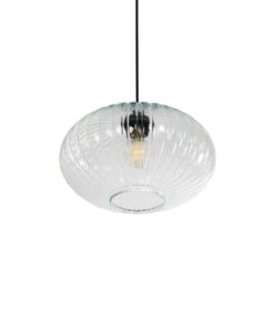 GLOBOSTAR® PERA 206-0009 Μοντέρνο Κρεμαστό Φωτιστικό Οροφής με Ντουί 1 x E27 AC 220-240V IP20 – Διάφανο – Μ30 x Π30 x Υ22cm