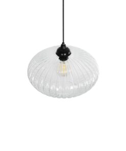 GLOBOSTAR® PERA 206-0009 Μοντέρνο Κρεμαστό Φωτιστικό Οροφής με Ντουί 1 x E27 AC 220-240V IP20 – Διάφανο – Μ30 x Π30 x Υ22cm