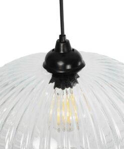GLOBOSTAR® PERA 206-0009 Μοντέρνο Κρεμαστό Φωτιστικό Οροφής με Ντουί 1 x E27 AC 220-240V IP20 – Διάφανο – Μ30 x Π30 x Υ22cm