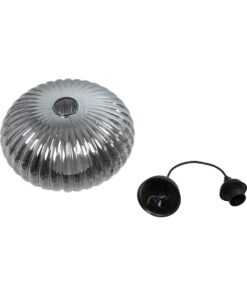 GLOBOSTAR® PERA 206-0010 Μοντέρνο Κρεμαστό Φωτιστικό Οροφής με Ντουί 1 x E27 AC 220-240V IP20 – Μαύρο Φιμέ – Μ30 x Π30 x Υ22cm