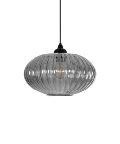 GLOBOSTAR® PERA 206-0010 Μοντέρνο Κρεμαστό Φωτιστικό Οροφής με Ντουί 1 x E27 AC 220-240V IP20 – Μαύρο Φιμέ – Μ30 x Π30 x Υ22cm