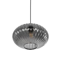GLOBOSTAR® PERA 206-0010 Μοντέρνο Κρεμαστό Φωτιστικό Οροφής με Ντουί 1 x E27 AC 220-240V IP20 – Μαύρο Φιμέ – Μ30 x Π30 x Υ22cm
