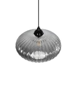 GLOBOSTAR® PERA 206-0010 Μοντέρνο Κρεμαστό Φωτιστικό Οροφής με Ντουί 1 x E27 AC 220-240V IP20 – Μαύρο Φιμέ – Μ30 x Π30 x Υ22cm