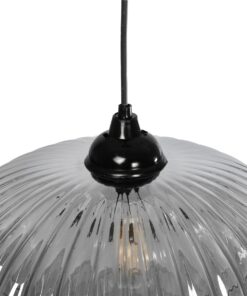 GLOBOSTAR® PERA 206-0010 Μοντέρνο Κρεμαστό Φωτιστικό Οροφής με Ντουί 1 x E27 AC 220-240V IP20 – Μαύρο Φιμέ – Μ30 x Π30 x Υ22cm