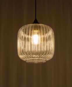 GLOBOSTAR® MELONI 206-0013 Μοντέρνο Κρεμαστό Φωτιστικό Οροφής με Ντουί 1 x E27 AC 220-240V IP20 – Διάφανο – Μ20 x Π20 x Υ24cm