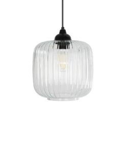 GLOBOSTAR® MELONI 206-0013 Μοντέρνο Κρεμαστό Φωτιστικό Οροφής με Ντουί 1 x E27 AC 220-240V IP20 – Διάφανο – Μ20 x Π20 x Υ24cm