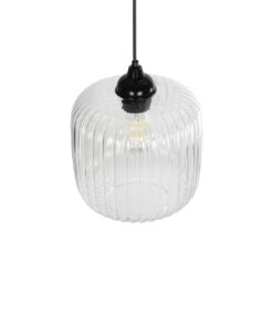 GLOBOSTAR® MELONI 206-0013 Μοντέρνο Κρεμαστό Φωτιστικό Οροφής με Ντουί 1 x E27 AC 220-240V IP20 – Διάφανο – Μ20 x Π20 x Υ24cm