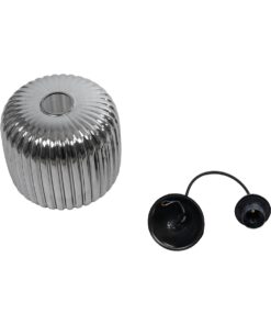 GLOBOSTAR® MELONI 206-0014 Μοντέρνο Κρεμαστό Φωτιστικό Οροφής με Ντουί 1 x E27 AC 220-240V IP20 – Μαύρο Φιμέ – Μ20 x Π20 x Υ24cm