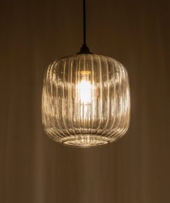 GLOBOSTAR® MELONI 206-0014 Μοντέρνο Κρεμαστό Φωτιστικό Οροφής με Ντουί 1 x E27 AC 220-240V IP20 – Μαύρο Φιμέ – Μ20 x Π20 x Υ24cm