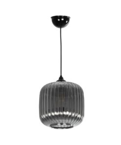 GLOBOSTAR® MELONI 206-0014 Μοντέρνο Κρεμαστό Φωτιστικό Οροφής με Ντουί 1 x E27 AC 220-240V IP20 – Μαύρο Φιμέ – Μ20 x Π20 x Υ24cm