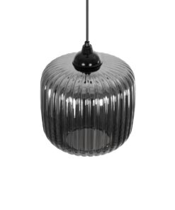 GLOBOSTAR® MELONI 206-0014 Μοντέρνο Κρεμαστό Φωτιστικό Οροφής με Ντουί 1 x E27 AC 220-240V IP20 – Μαύρο Φιμέ – Μ20 x Π20 x Υ24cm