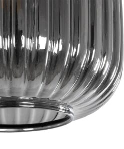 GLOBOSTAR® MELONI 206-0014 Μοντέρνο Κρεμαστό Φωτιστικό Οροφής με Ντουί 1 x E27 AC 220-240V IP20 – Μαύρο Φιμέ – Μ20 x Π20 x Υ24cm