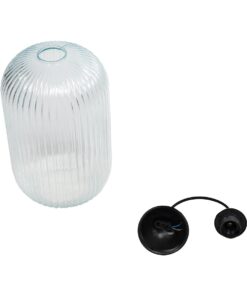 GLOBOSTAR® MELONI 206-0017 Μοντέρνο Κρεμαστό Φωτιστικό Οροφής με Ντουί 1 x E27 AC 220-240V IP20 – Διάφανο – Μ20 x Π20 x Υ38cm