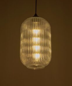 GLOBOSTAR® MELONI 206-0017 Μοντέρνο Κρεμαστό Φωτιστικό Οροφής με Ντουί 1 x E27 AC 220-240V IP20 – Διάφανο – Μ20 x Π20 x Υ38cm