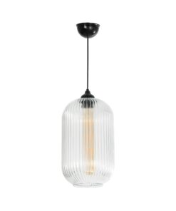 GLOBOSTAR® MELONI 206-0017 Μοντέρνο Κρεμαστό Φωτιστικό Οροφής με Ντουί 1 x E27 AC 220-240V IP20 – Διάφανο – Μ20 x Π20 x Υ38cm