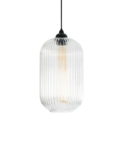 GLOBOSTAR® MELONI 206-0017 Μοντέρνο Κρεμαστό Φωτιστικό Οροφής με Ντουί 1 x E27 AC 220-240V IP20 – Διάφανο – Μ20 x Π20 x Υ38cm