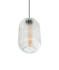GLOBOSTAR® MELONI 206-0017 Μοντέρνο Κρεμαστό Φωτιστικό Οροφής με Ντουί 1 x E27 AC 220-240V IP20 – Διάφανο – Μ20 x Π20 x Υ38cm