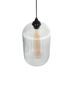 GLOBOSTAR® MELONI 206-0017 Μοντέρνο Κρεμαστό Φωτιστικό Οροφής με Ντουί 1 x E27 AC 220-240V IP20 – Διάφανο – Μ20 x Π20 x Υ38cm