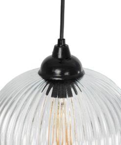 GLOBOSTAR® MELONI 206-0017 Μοντέρνο Κρεμαστό Φωτιστικό Οροφής με Ντουί 1 x E27 AC 220-240V IP20 – Διάφανο – Μ20 x Π20 x Υ38cm