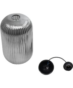 GLOBOSTAR® MELONI 206-0018 Μοντέρνο Κρεμαστό Φωτιστικό Οροφής με Ντουί 1 x E27 AC 220-240V IP20 – Μαύρο Φιμέ – Μ20 x Π20 x Υ38cm