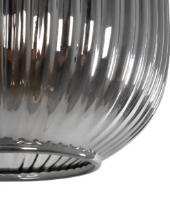 GLOBOSTAR® MELONI 206-0018 Μοντέρνο Κρεμαστό Φωτιστικό Οροφής με Ντουί 1 x E27 AC 220-240V IP20 – Μαύρο Φιμέ – Μ20 x Π20 x Υ38cm