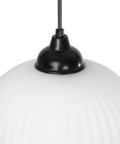 GLOBOSTAR® MELONI 206-0019 Μοντέρνο Κρεμαστό Φωτιστικό Οροφής με Ντουί 1 x E27 AC 220-240V IP20 – Λευκό – Μ20 x Π20 x Υ38cm