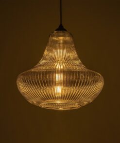 GLOBOSTAR® VERRE 206-0021 Μοντέρνο Κρεμαστό Φωτιστικό Οροφής με Ντουί 1 x E27 AC 220-240V IP20 – Μαύρο Φιμέ – Μ38 x Π38 x Υ34cm
