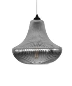 GLOBOSTAR® VERRE 206-0021 Μοντέρνο Κρεμαστό Φωτιστικό Οροφής με Ντουί 1 x E27 AC 220-240V IP20 – Μαύρο Φιμέ – Μ38 x Π38 x Υ34cm